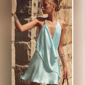 Revolve Blue Plunge Dress